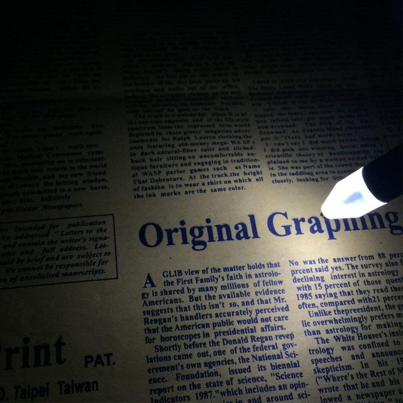 Yacig Light Up Pen, Intellectual LED Pen Light for Night Writing, Two Brightness Settings, 1x AAA Battery Powered, Easy to Operate Pack of 2 - White - Image 2